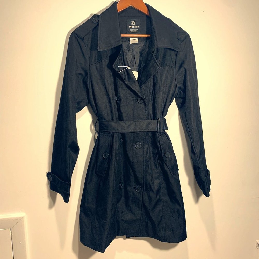 Women's Double-Breasted Long Trench Coat